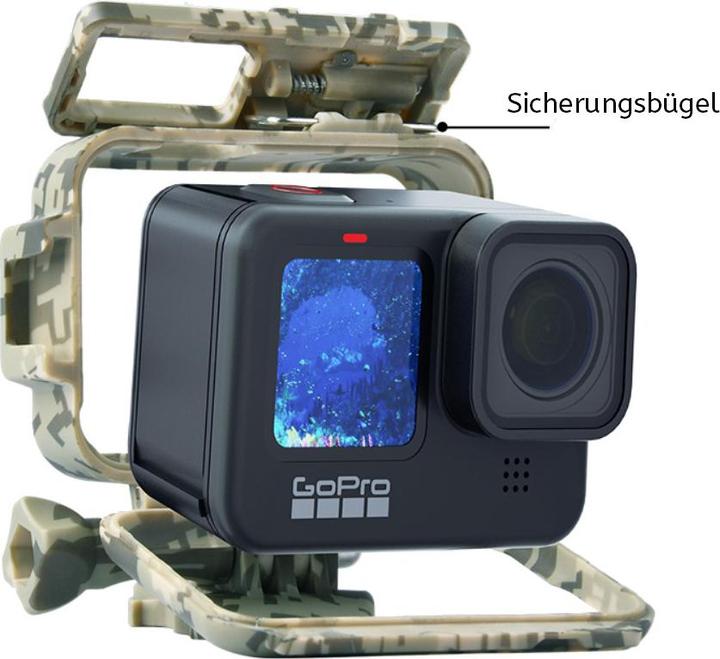 Immagine prodotto Ueli Express Supporto mimetico Extreme GoPro Hero 12 / 11 / 10 / 9 (Hero 11 Nero, Eroe 9 nero, Hero 13 Nero, Hero 10 Nero, Hero 12 Nero)