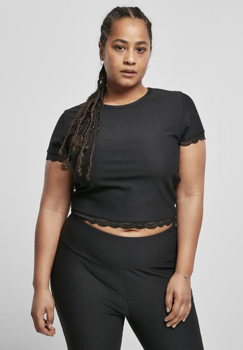 Immagine prodotto Urban Classics Tee con orlo in pizzo da donna (4XL)
