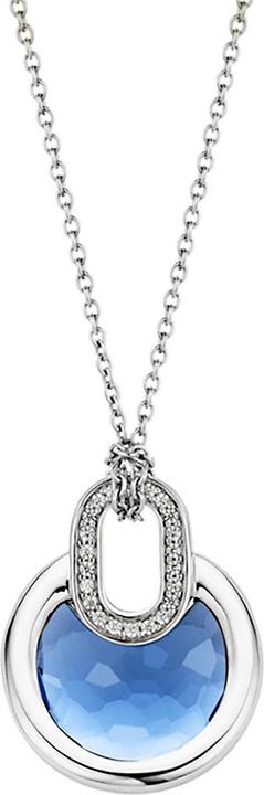 Ti Sento Milano Collier mit dunkelblauen Kristall 3887DB/42 (925 Sterling Silber, 45 cm)