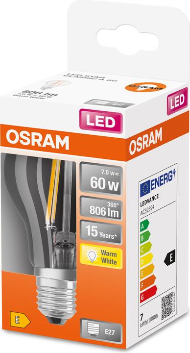 Produktbild Osram Led Retrofit Classic A (E27, 6.50 W, 806 lm, 1 x, E)
