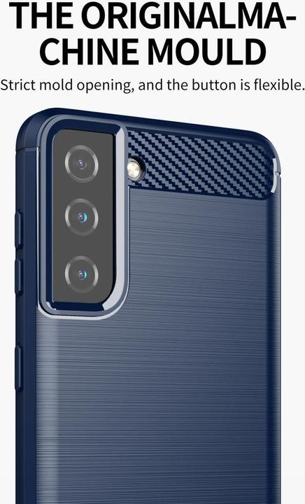 Immagine prodotto Cadorabo TPU Ultra sottile in acciaio inossidabile al carbonio Combi Cover (Samsung Galaxy S21+)