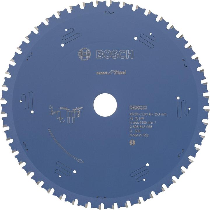 Bosch Professional Zubehör Kreissägeblatt Expert for Steel, 230 x 25,4 x 2,0 mm, 48