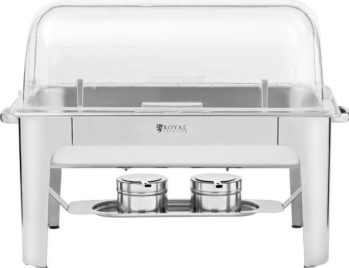 Actual product image Royal Catering Chafing Dish Warmhaltebehälter Rechaud GN 1/1 8,5 L breiter Stand