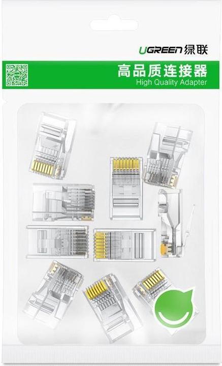 Image du produit Ugreen RJ45 Plug NW120, Ethernet, 8P/8C, Cat.6/6e, UTP (100 pieces) (UTP, CAT6e, 0.16 m)