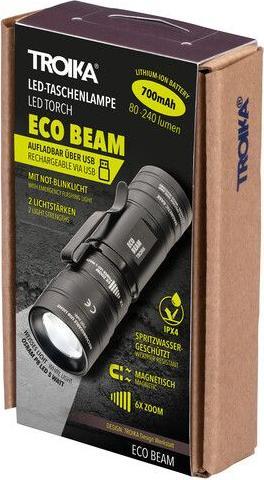 Actual product image Troika ECO BEAM Lampe de poche avec lumière LED, noir (8.20 cm)