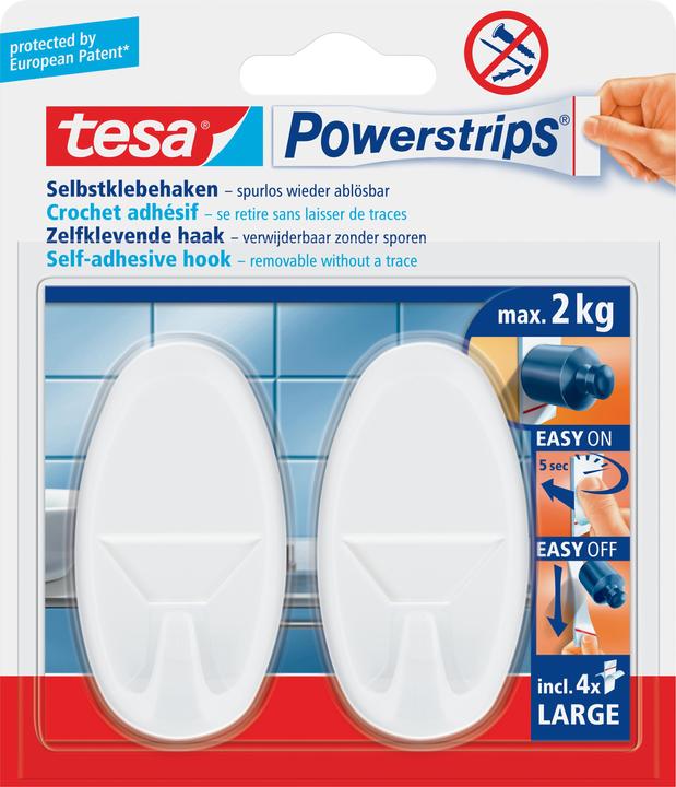 tesa Powerstrips Haken LARGE oval