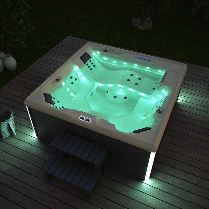 Produktbild Home Deluxe Outdoor Whirlpool TEAM-STAR, 34 Massagedüsen LED, Treppe und Thermoabdeckung, 5 Personen (5 Pers.)