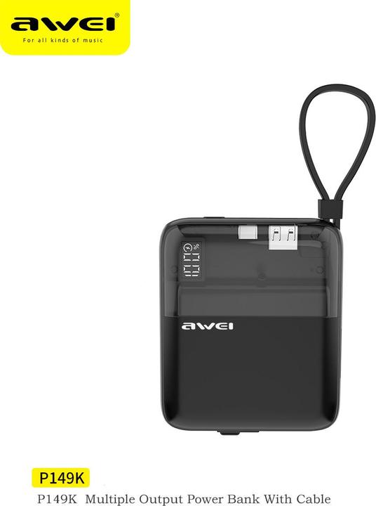 Produktbild Awei Powerbank (10000 mAh, 22.50 W, 37 Wh)