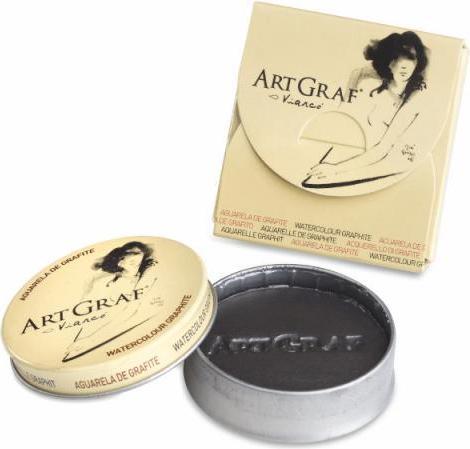 Actual product image ArtGraf Graphite watercolor 20g in a tin (Deep black, 1 x)