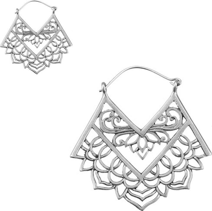 Star Piercing Ohrring silber verdrehte Lotusblume (Messing)
