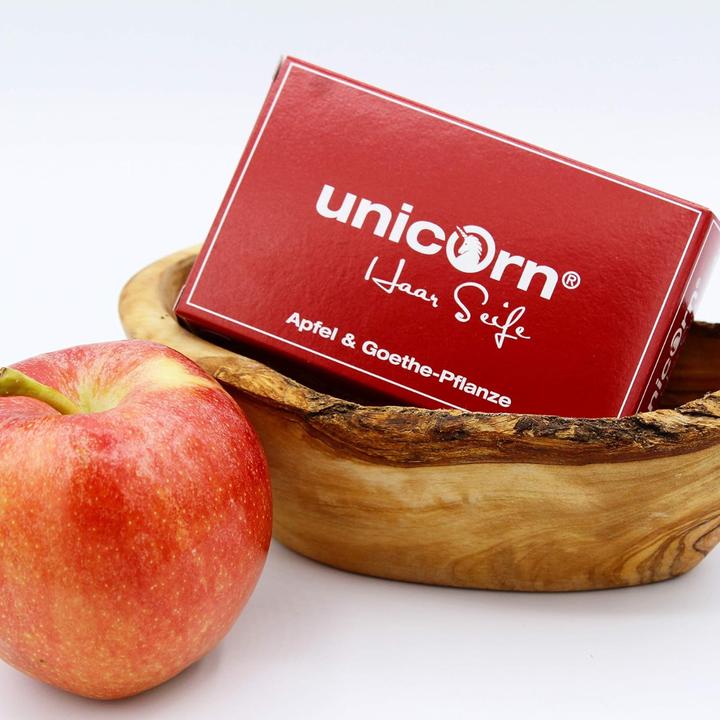 Produktbild Unicorn Haarseife Apfel & Goethe-Pflanze 100 g (Festes Shampoo)