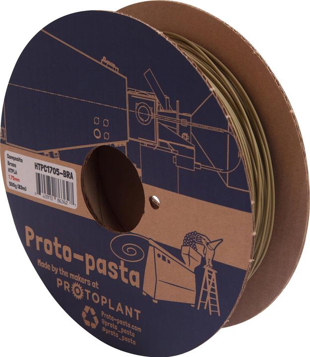 Produktbild Proto-pasta HTPC1705-BRA Brass-filled Metal HTPLA Filament PLA 1.75mm 500g Messing 1St. (PLA, 1.75 mm, 500 g, Braun)