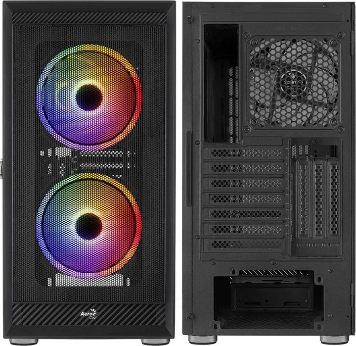 Actual product image AeroCool housing PGS GRAPHITE-G-BK-v2 FRGB housing black (ATX, mATX, Mini-ITX)