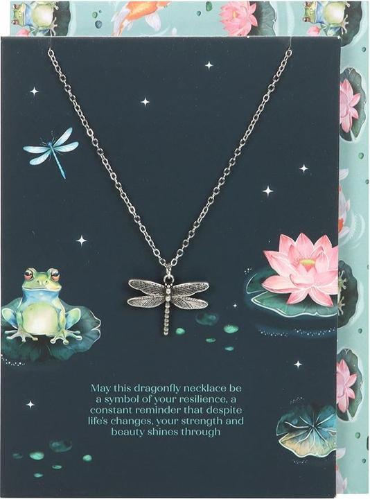 Actual product image Something Different Dragonfly Necklace & Card (100% synthetic material)