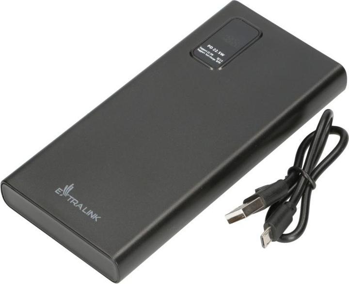 Produktbild Extralink EX.19485 power bank Lithium Polymer (LiPo) Black (10000 mAh, 22.50 W, 37 Wh)