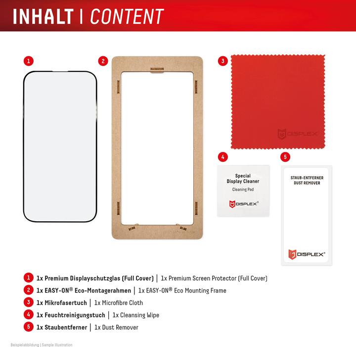 Produktbild Displex Premium Glass, Full Cover Panzerglas (1 Stück, Apple iPhone 16)