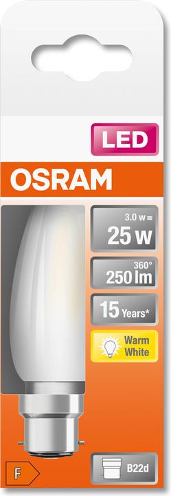 Produktbild Osram Led Retrofit Classic B (B22d, 2.50 W, 250 lm, 6 x, F)