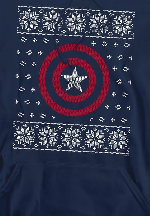 Immagine prodotto Captain America Felpa con Cappuccio Scudo Uomo (M)