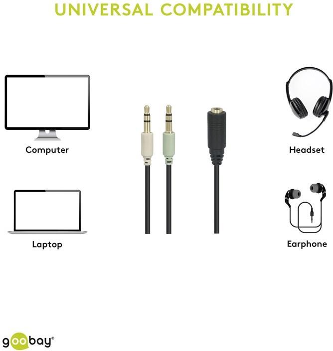 Immagine prodotto MicroConnect Audio-Adapter (0.40 m, Connettore da 3,5 mm (AUX))