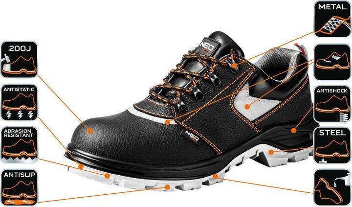 Productafbeelding Neo Tools Leren werkschoenen, maat 45 82-016 (S1P, 45)