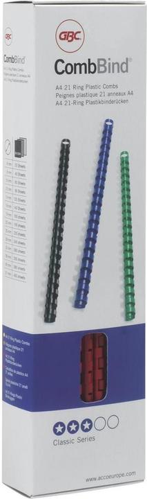 Produktbild GBC Binderücken 12mm, 21 Ringe, schwarz, 100 Stk.