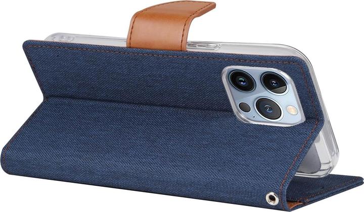 Produktbild iPhone 14 Pro Max - Canvas Stoff Etui blau (Apple iPhone 14 Pro Max)