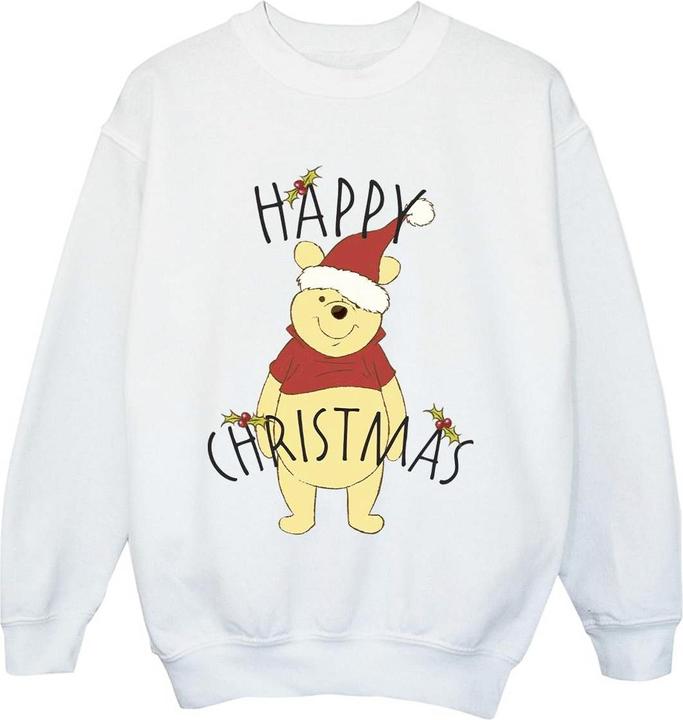 Disney Winnie The Pooh Happy Christmas Holly Sweatshirt Jungen