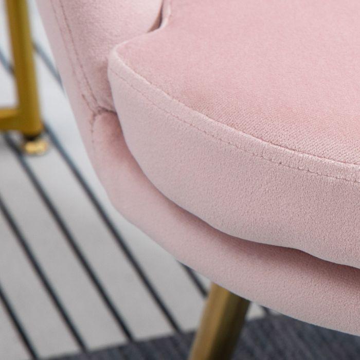Produktbild Swisshandel24 Sessel Wohnzimmer Relaxsessel Loungesessel mit Metallbeine, Samtoptik Rosa