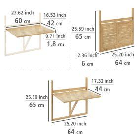 Produktbild Wenko Bambus Balkon-Klapptisch Mod. Waikiki zum Einhängen an Balkongeländer (64 cm)