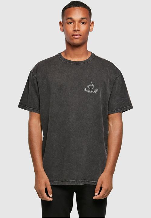 Actual product image Merchcode But First Coffee Acid Washed Heavy Oversized Tee - 113637 (M)
