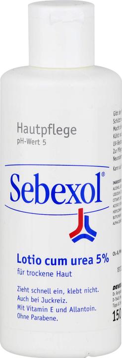 Actual product image Sebexol Lotio cum urea 5% skin care for dry skin, 150 ml solution (Body lotion, 150 ml)