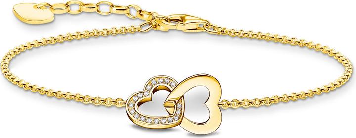 Thomas Sabo Armband mit verschlungenen Herzen vergoldet (19 cm, 925er Silber)