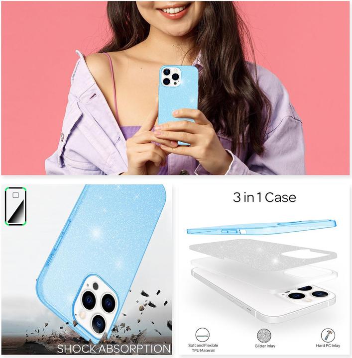 Produktbild Nalia Glitzer Handyhülle (Apple iPhone 13 Pro Max)