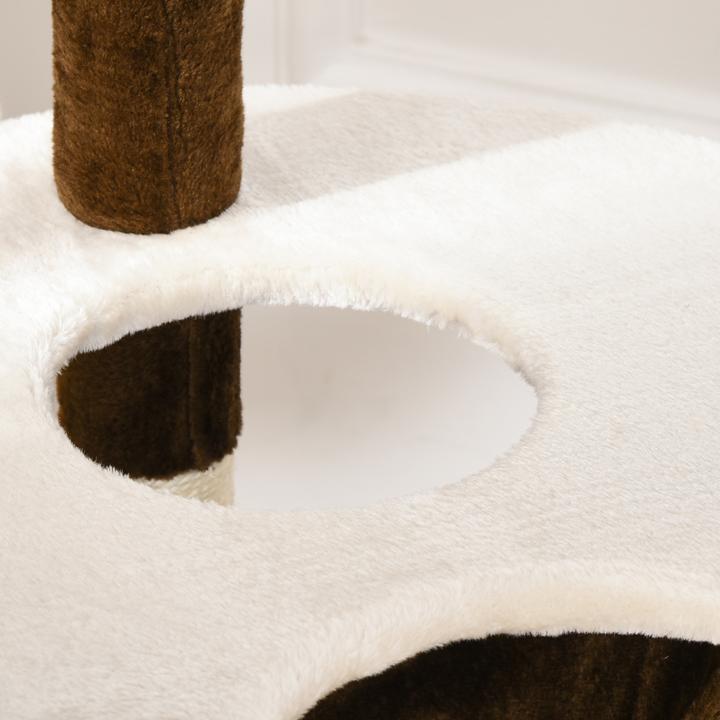 Produktbild PawHut Katzenbaum mit Sisalsäulen (153 cm, Kaffeebraun)