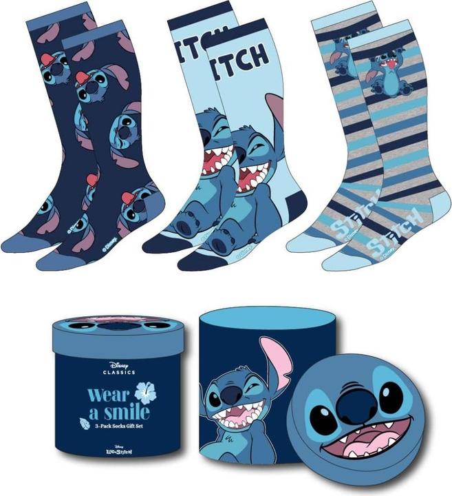 Cerda STITCH - Happy - Pack de 3 Paires de Chaussettes (Taille 36-43) (3er Pack, 36 - 43)
