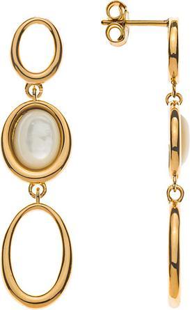 Natsumi Schmuck Ohrhänger Gelbgold 18K/750 Oval Perlmutt (750/18 K Gelbgold)