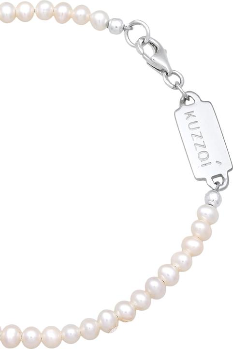 Immagine prodotto Kuzzoi Bracciale perle d'acqua dolce classico liscio in argento 925 (23 cm, Acciaio inossidabile, Perle coltivate d'acqua dolce, Nessuna pietra, Argento 925)