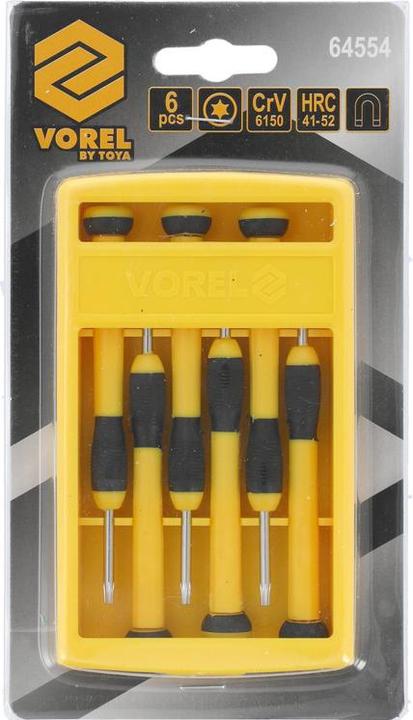 Actual product image Toya CrV TORX watch screwdriver set 6 pieces (Pin-torx)
