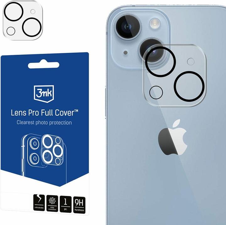 Actual product image 3MK Lens Pro Full Cover iPhone 13 Mini/ 13 Szkło Hartowane na obiektyw aparatu z ramką montażową 1sz (1 Piece, Apple iPhone 13 mini)