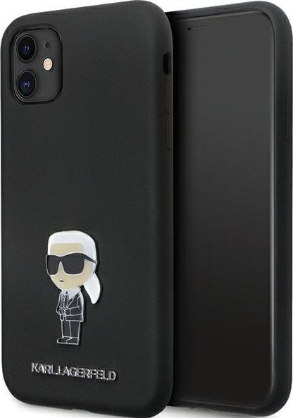 Produktbild Karl Lagerfeld KLHCN61SMHKNPK iPhone 11 / Xr 6.1" czarny/black Silicone Ikonik Metal Pin (Apple iPhone XR, Apple iPhone 11)