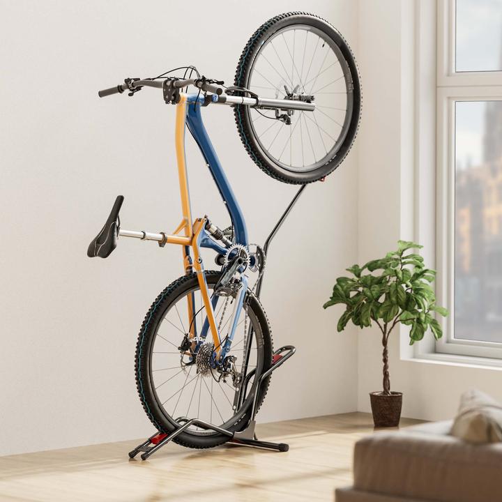 Actual product image Wiltec Vertical bike stand 51x11x120cm Universal free-standing bike rack