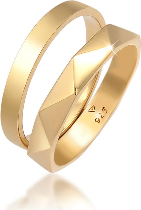 Immagine prodotto Elli Bandring 2er Set Hexagon Look (56, 925 Argento)