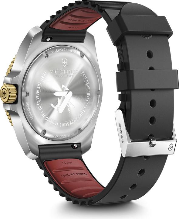 Actual product image Victorinox Journey 1884 Quartz Three hands Steel & Mineral, Diving Watches, 43 mm, Black Dial, Rubber Strap Bla (Diving watch, 43 mm)