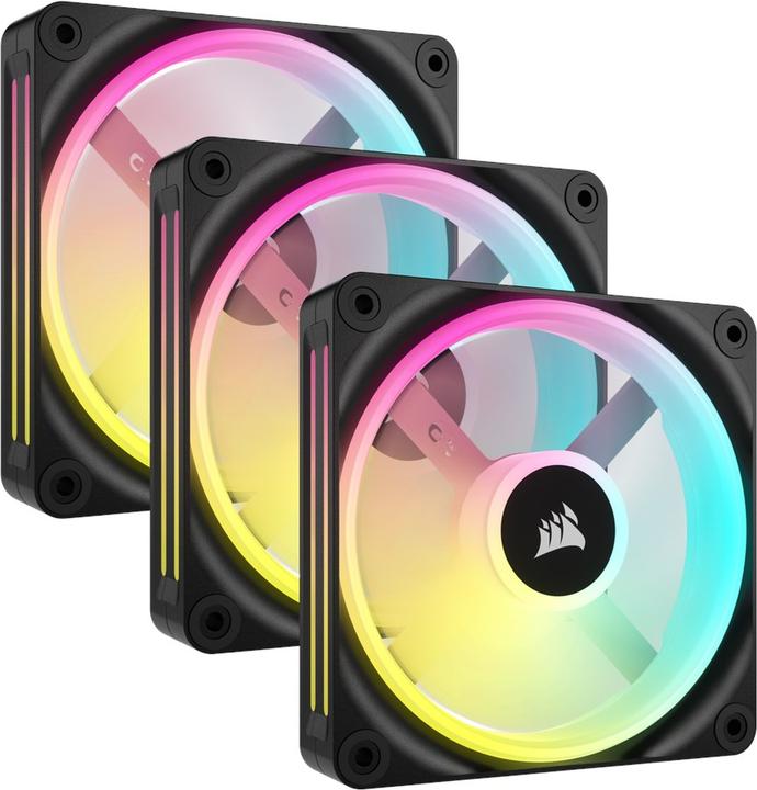 Corsair iCUE LINK QX120 RGB 120 mm PWM fan (black, starter kit) (120 mm, 3 x)