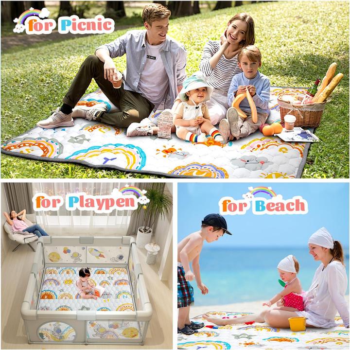 Produktbild Activity Board Krabbelmatte Spielmatte Baby Schadstofffreie Matte Schadstofffrei (127 x 127 cm)