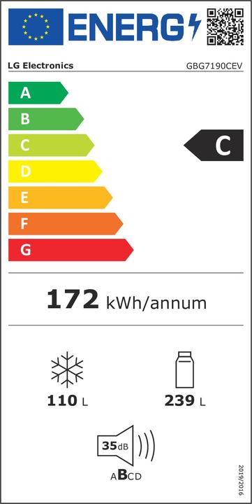 Energy Label LG MoodUP InstaView GBG7190CEV (349 l)