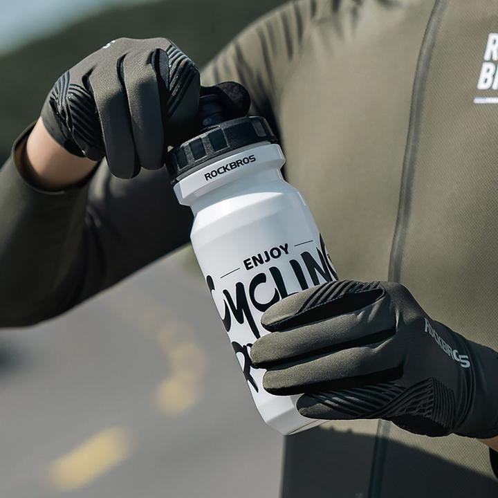 Actual product image Rockbros cycling gloves spring/summer/autumn, full, size: XL - black (XL)