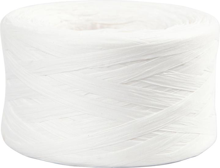 Produktbild Creativ Company Papierband Raffiabast 8 mm x 100 m, Weiss (Geschenkband, 1 x)