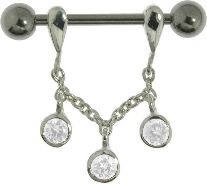 Immagine prodotto Bijouteria Piercing petto (Acciaio chirurgico 316L, Vetro (di orologio), Argento 925)