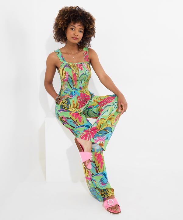 Joe Browns Petite Tropical Print Shirred Bodice Jumpsuit